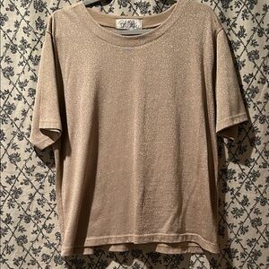 Bob Mackie Shimmering Gold Short Sleeve Top